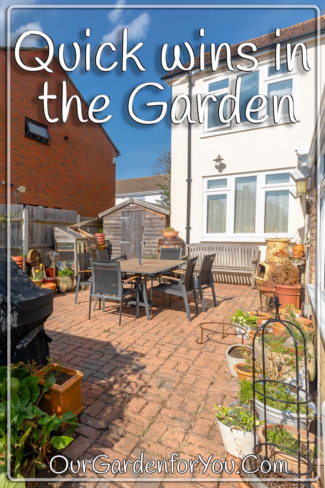 The Pin image for our post - 'Quick wins in the garden'