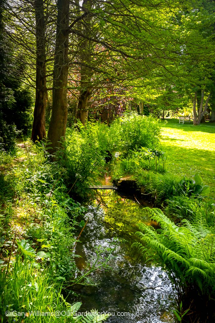 A small babbling stream flowing through the grounds of Scotney Castle
