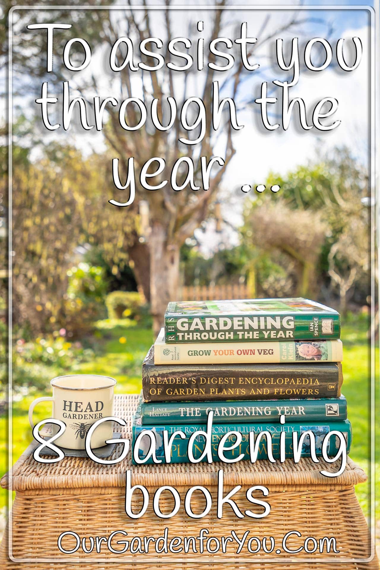 The pin image for our post - '8 Gardening books to assist you through the year'